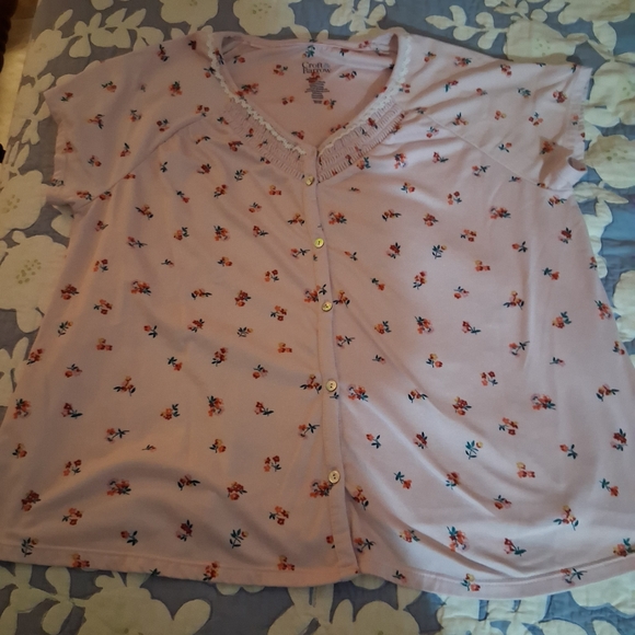 croft & barrow Pink Floral Pajama Set - Picture 4 of 4